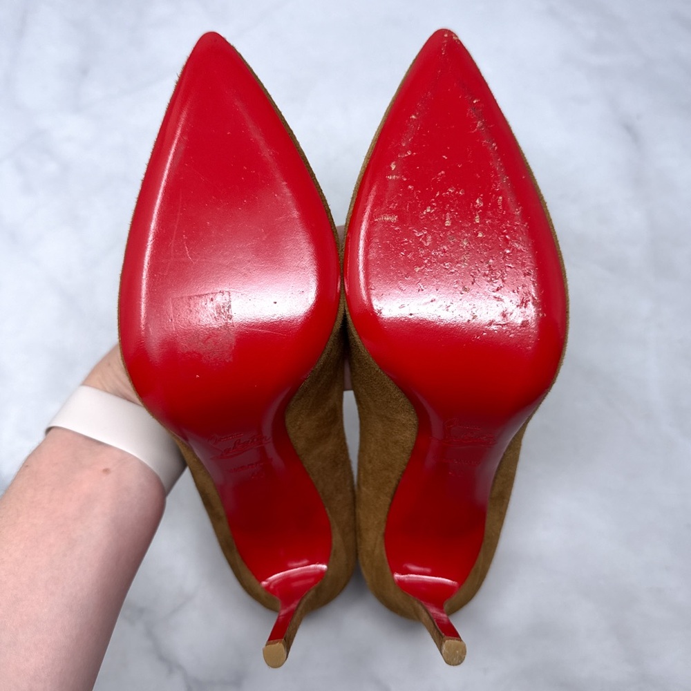 Christian Louboutin Pigalle Follies 100 Suede Pointed Toe Stiletto Heel Pumps 40 - Picture 11 of 15